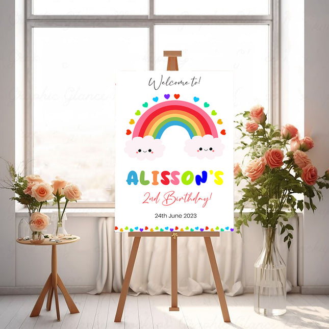 Over The Rainbow Personalised Welcome Board