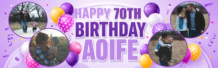 70th Birthday Circle It Up Personalised Photo Banner