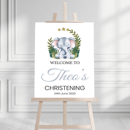 Baby Elephant Personalised Party Welcome Board