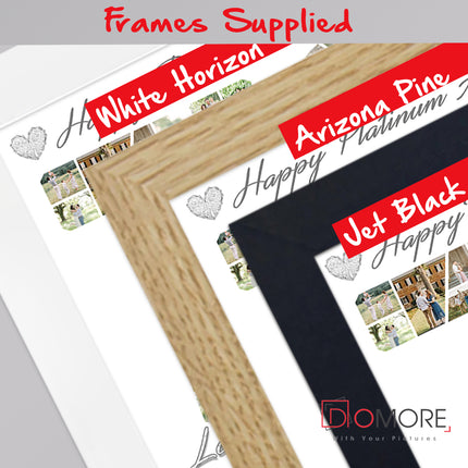 70th Wedding Anniversary Photo Collage – Framed Diamond Anniversary Gift