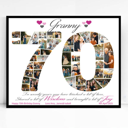 A Life in Photos 70th Birthday Personalised Framed Gift