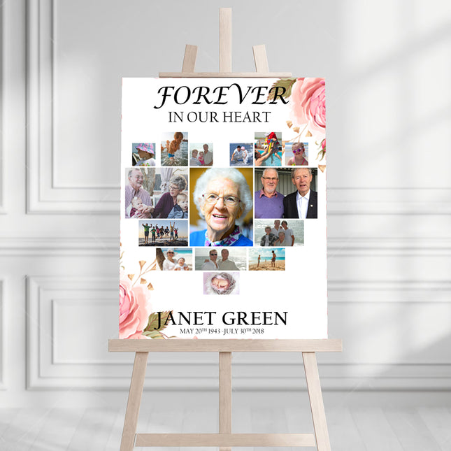Forever In Our Hearts Personalised Welcome Board Collage
