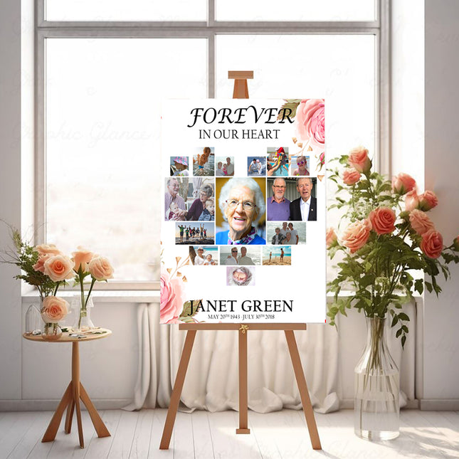 Forever In Our Hearts Personalised Welcome Board Collage