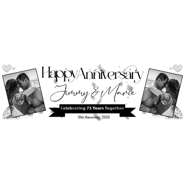 75th Diamond Anniversary Personalised Party Banner