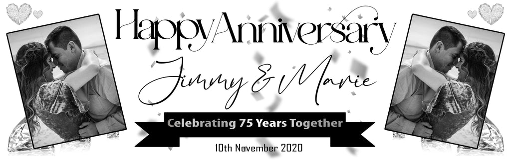 75th Diamond Anniversary Personalised Party Banner