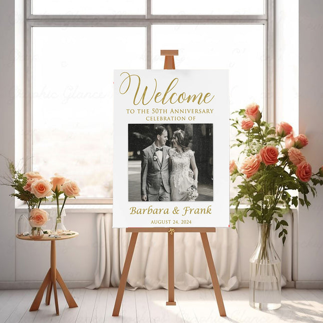 Wedding Anniversary Just 1 Personalised Welcome Board