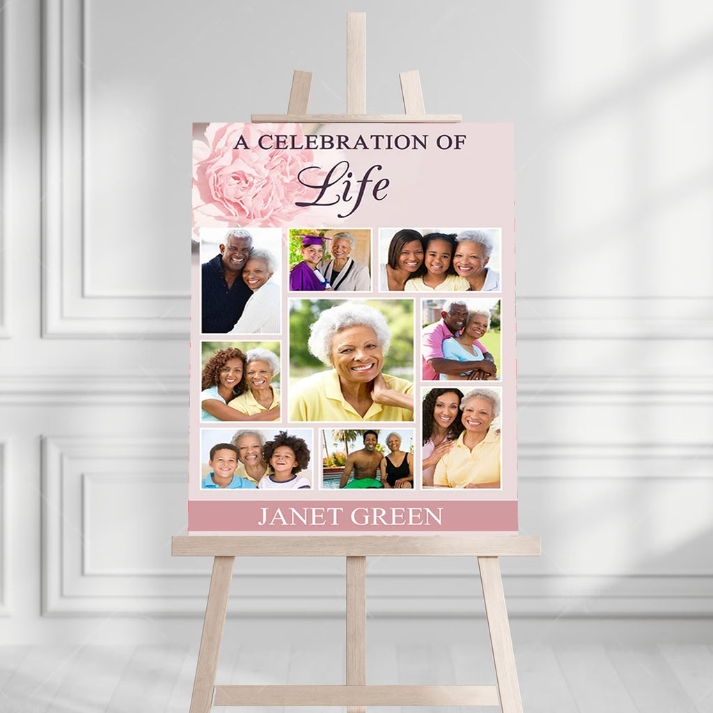A Celebration Of Life Personalised Photo Collage Memorial Board