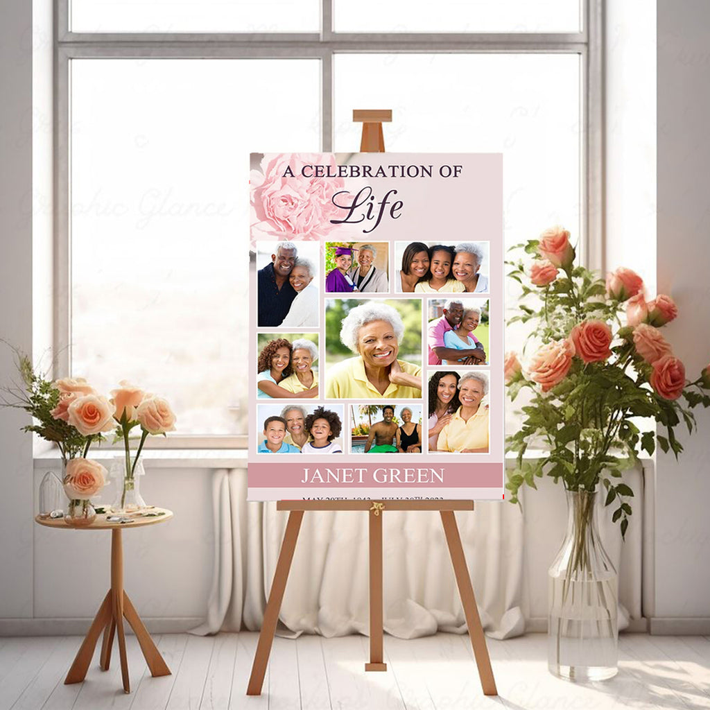 A Celebration Of Life Personalised Photo Collage Memorial Board
