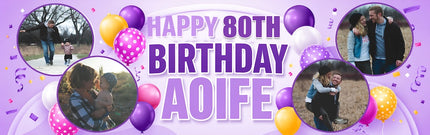 80th Birthday Circle It Up Personalised Photo Banner