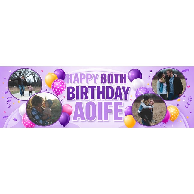 80th Birthday Circle It Up Personalised Photo Banner