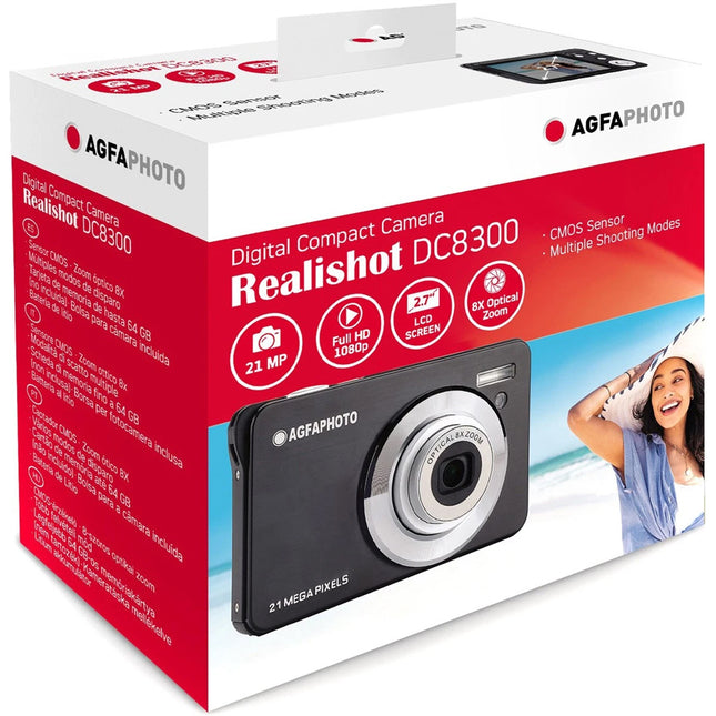 AgfaPhoto Realishot DC8300 Black Digital Camera 21MP, 8x Optical Zoom