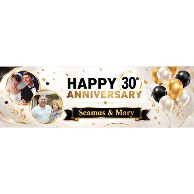 Anniversary Party Heart Personalised Banner