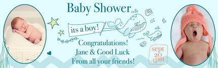 Pitter-Patter of Tiny Feet Personalised Baby Shower Photo Banner