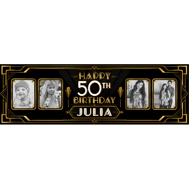 60s Disco Sign Personalised 50th Birthday Photo Banner