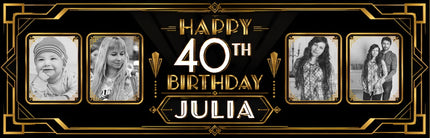 60s Disco Sign Personalised 40th Birthday Photo Banner