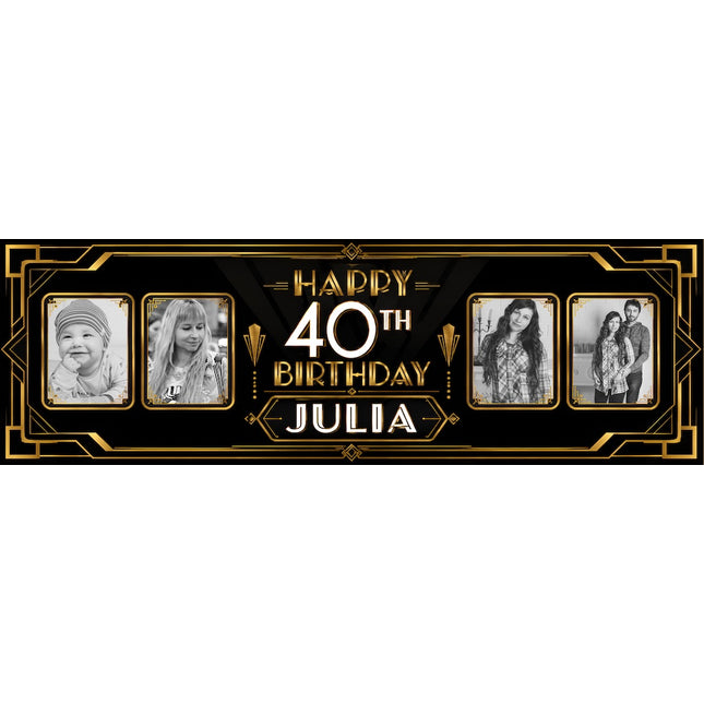 60s Disco Sign Personalised 40th Birthday Photo Banner