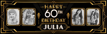 60s Disco Sign Personalised 60th Birthday Photo Banner