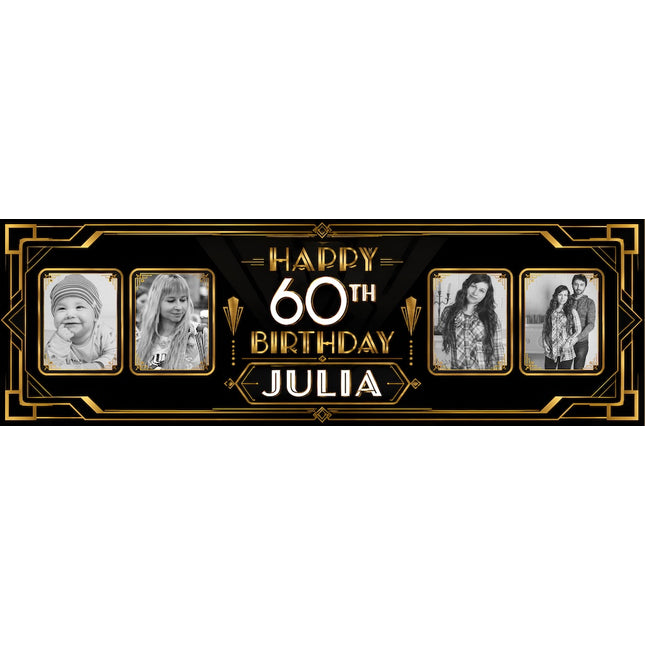 60s Disco Sign Personalised 60th Birthday Photo Banner