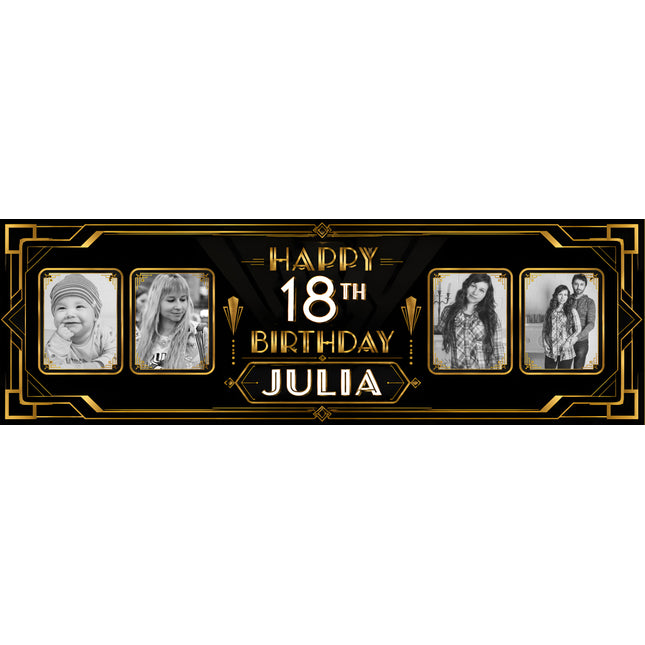 60s Disco 18 Birthday Personalised Photo Banner