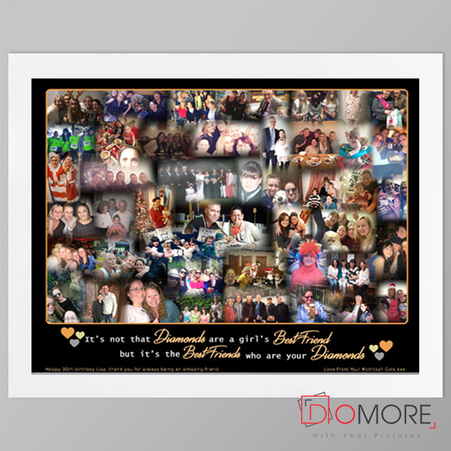 Best Friends are the Diamonds Birthday Framed Photo Collage