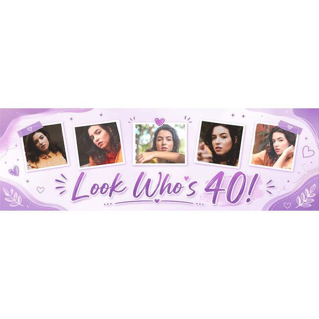 Looks Whos !!! 13 Photo Personalised Photo Banner