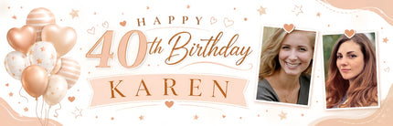 Rose Gold Celebration Personalised Photo Banner