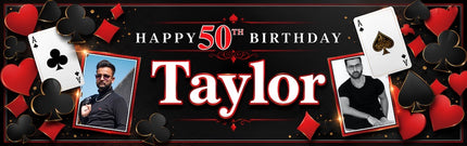 Roll The Dice 50th Birthday Personalised Photo Banner