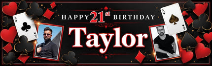Roll The Dice 21st Birthday Personalised Photo Banner