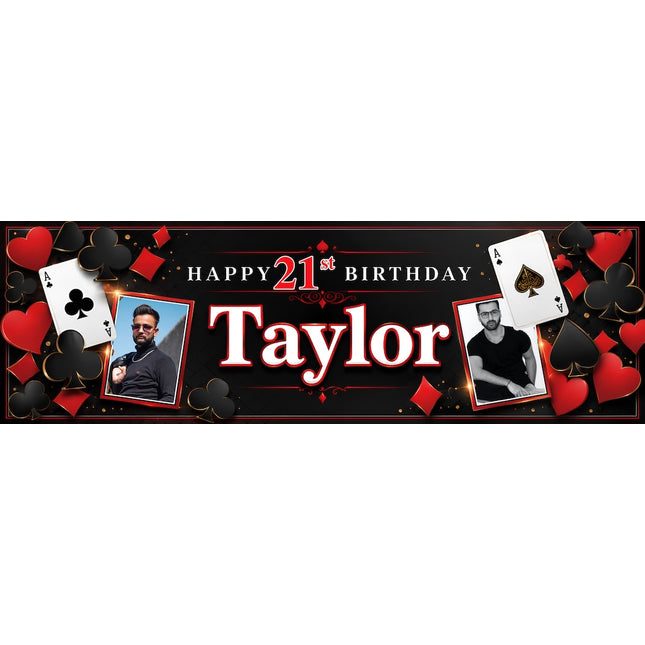 Roll The Dice 21st Birthday Personalised Photo Banner