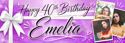 All Wrapped Up 40th Personalised Photo Banner