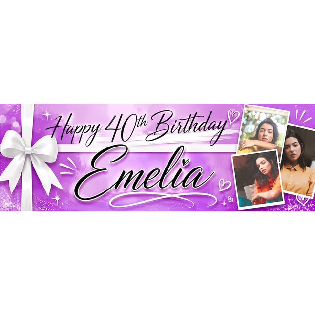 All Wrapped Up 40th Personalised Photo Banner