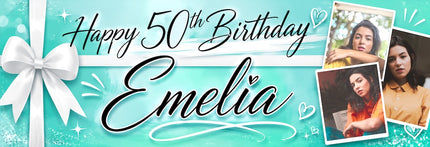 All Wrapped Up 50th Personalised Photo Banner
