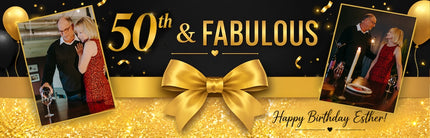 Fabulous Bows And Sparkle Personalised Photo Banner