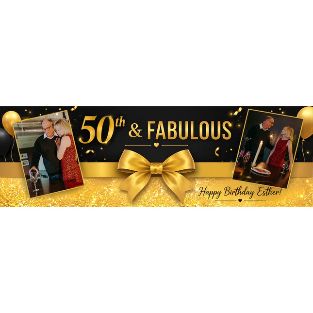 Fabulous Bows And Sparkle Personalised Photo Banner