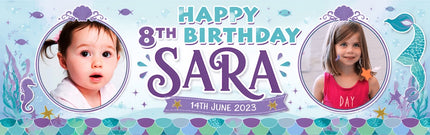 Little Mermaid Personalised Photo Birthday Banner