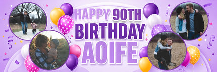 90th Birthday Circle It Up Personalised Photo Banner
