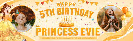 Belle Disney Princess Birthday Party Personalised Banner