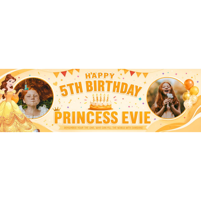 Belle Disney Princess Birthday Party Personalised Banner