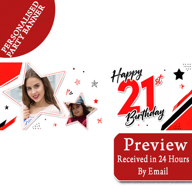 Its My 21st Party Personalised Photo Banner