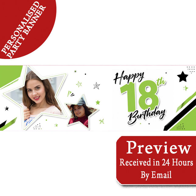 Happy 18th Party Personalised Photo Banner