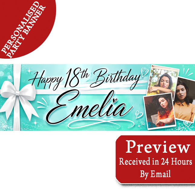 All Wrapped Up 18th Personalised Photo Banner