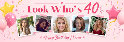 Lordy Lordy Look Whos Personalised Photo Banner