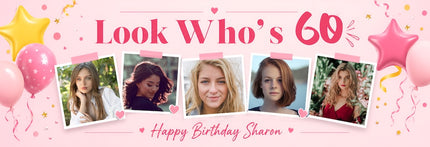 Lordy Lordy Look Whos 60 Personalised Photo Banner