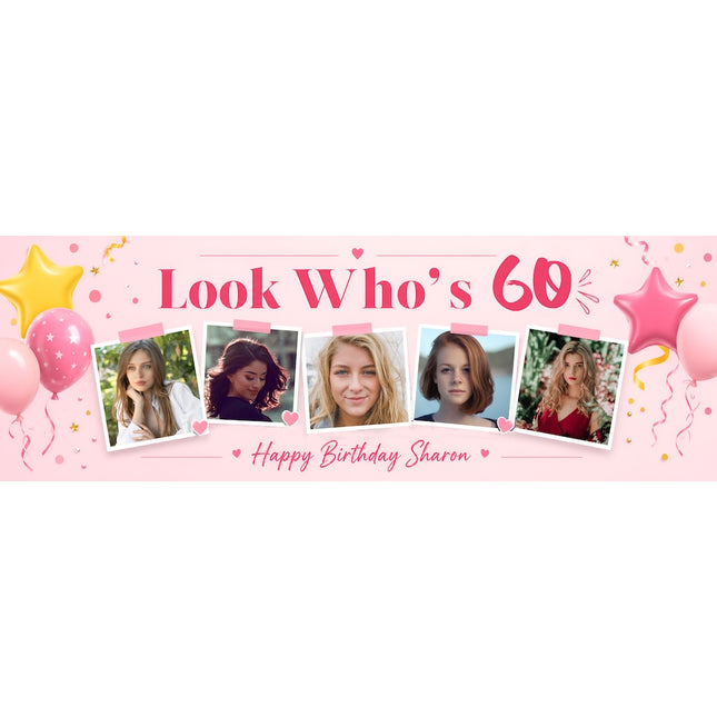 Lordy Lordy Look Whos 60 Personalised Photo Banner