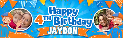 Blippi Personalised Birthday Photo Banner
