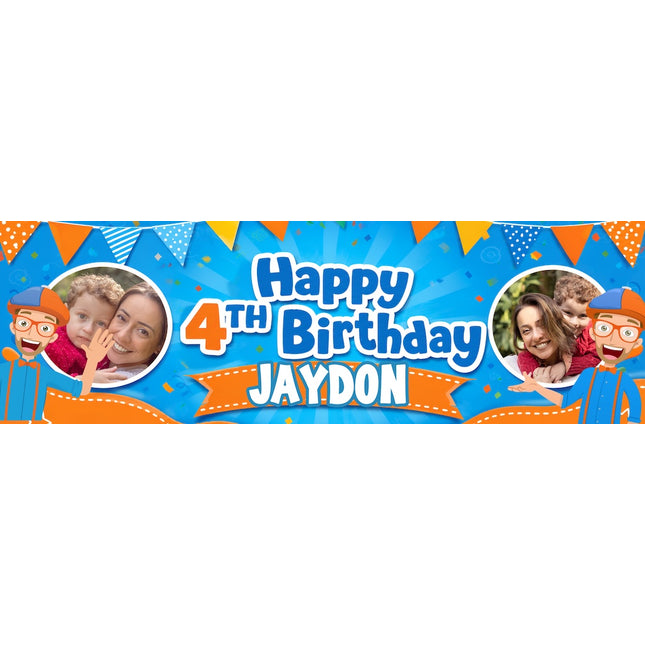 Blippi Personalised Birthday Photo Banner