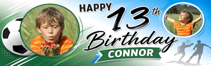 Soccer Day Birthday Party Personalised Photo Banner