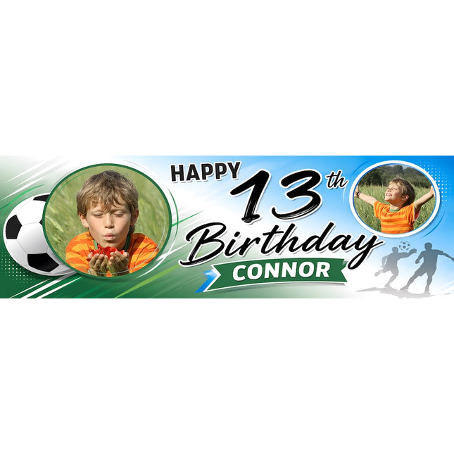 Soccer Day Birthday Party Personalised Photo Banner