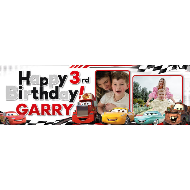 Disney Pixar Cars Birthday Party Personalised Photo Banner