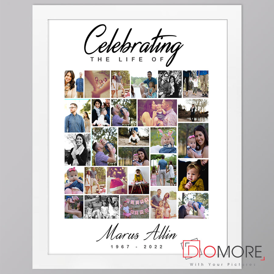 Celebrating Life Of Memorial Framed Photo Collage